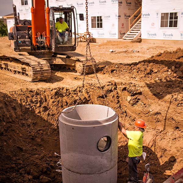 Utility installation in progress